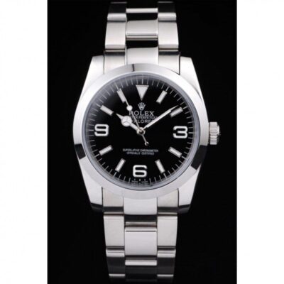 Rolex Explorer Polished Stainless Steel Black Dial 98087 Jersey Kit Boutique