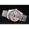 Rolex DateJust Stainless Steel Ribbed Bezel Flower Silver Dial 41983 Jersey Kit Boutique 18