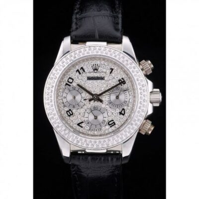 Rolex Daytona Lady Stainless Steel Case Crystal Studded Bezel Crystal Studded Dial Jersey Kit Boutique 2
