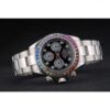 Rolex Daytona Cosmograph Rainbow Crystals Bezel Stainless Steep Strap Black Dial 80250 Jersey Kit Boutique 17