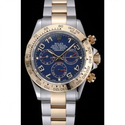 Rolex Cosmograph Daytona Blue Dial Two Tone Stainless Steel Bracelet 1454246 Jersey Kit Boutique