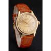 <span class='swissf'></span>Rolex Datejust Gold Dial Gold Case Light Brown Leather Strap Jersey Kit Boutique 15