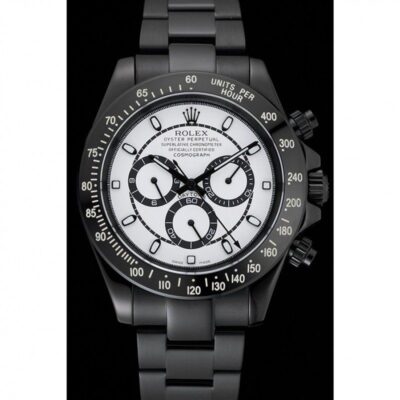 Rolex Cosmograph Daytona White And Black Dial Black Stainless Steel Case And Bracelet 1454249 Jersey Kit Boutique