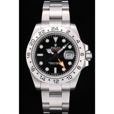 <span class='swissf'></span>Rolex Swiss Explorer Stainless Steel Bezel Black Dial Watch Jersey Kit Boutique