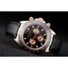 Rolex Daytona Rose Gold Case Black Dial Black Leather Strap Jersey Kit Boutique 19
