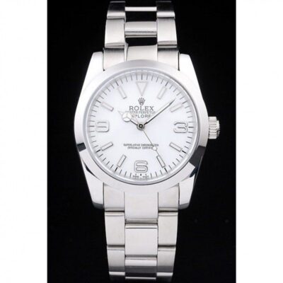 Rolex Explorer Polished Stainless Steel White Dial 98086 Jersey Kit Boutique