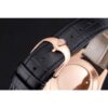 Swiss Rolex Cellini Black Dial Rose Gold Case Black Leather Strap Jersey Kit Boutique 18