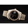 Swiss Rolex Day-Date Gold Stainless Steel Ribbed Bezel Black Dial 41998 Grade-Swiss Jersey Kit Boutique 18