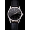 Swiss Rolex Cellini Black Dial Roman Numerals Stainless Steel Case Black Leather Strap Jersey Kit Boutique 14
