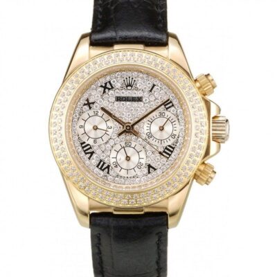 Rolex Daytona Lady Gold Case Crystal Studded Bezel Crystal Studded Dial 98238 Jersey Kit Boutique 2