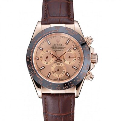 Rolex Cosmograph Daytona Brown Dial Rose Gold Case Brown Leather Bracelet 1454243 Jersey Kit Boutique 2