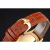 <span class='swissf'></span>Rolex Datejust Gold Dial Gold Case Light Brown Leather Strap Jersey Kit Boutique 18