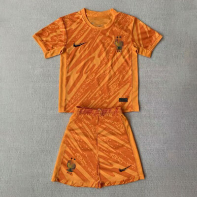 France Goalkeeper Kit Kids 2024 Orange 1
