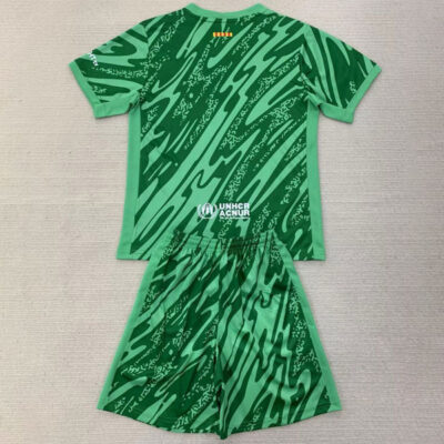 Barcelona Goalkeeper Kit Kids 2024-25 Green 2