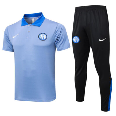 Inter Milan Polo Tracksuit Training Kit 2024-25 Grey 1