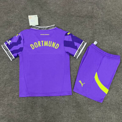 Borussia Dortmund Goalkeeper Kids Kit 2025/26 Purple 2